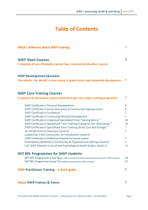 SHEP`s Courses (Sept 2013 - Spring 2015)