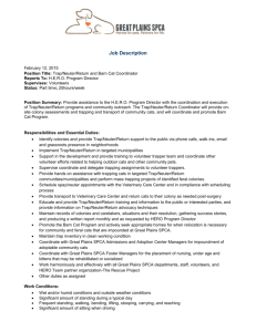 Job Description February 12, 2015 Position Title: Trap/Neuter