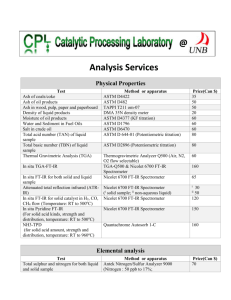 CPL (Catalytic Processing Lab) Service Fees