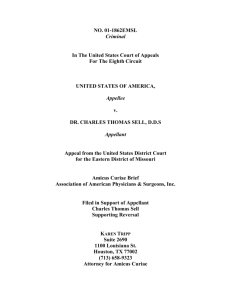 Amicus Curiae Brief Filed in Support of Charles Thomas Sell