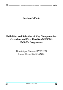 Definition and selection of key competencies