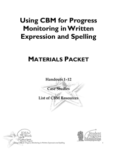 Using CBM for Progress Monitoring in Written Expression and Spelling