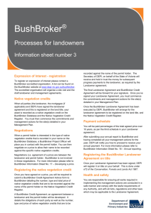 Processes for landowners BushBroker® Processes for landowners