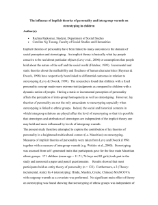 The influence of implicit theories of personality and intergroup