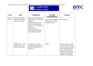 Scheme of Work – BTEC 1st Diploma In IT