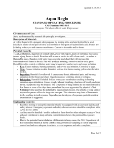 Updated: 3-19-2012 Aqua Regia STANDARD OPERATING