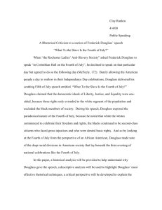 Analysis of Douglass`s speech - The University of Southern Mississippi