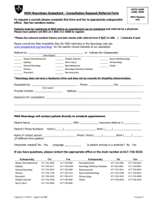 MGH Neurology Outpatient - Consultation Request/Referral Form