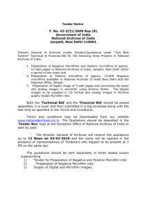 Tender Notice - National Archives of India