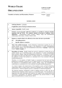 G/SPS/N/CAN/483 Page 1 World Trade Organization G/SPS/N/CAN