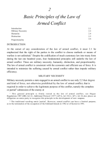 2 Basic Principles of the Law of Armed Conflict Introduction 2.1
