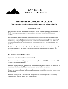 WYTHEVILLE COMMUNITY COLLEGE Director of Facility Planning