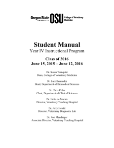 Student Manual - Oregon State University College of Veterinary