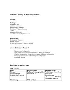 Pediatric Oncology & Hematology services