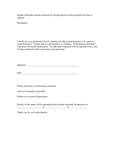 Sample informed consent document for psychological research