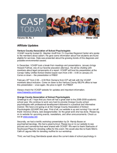 Affiliate Update - California Association of School Psychologists