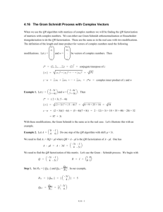 The Gram Schmidt Process with Complex Vectors