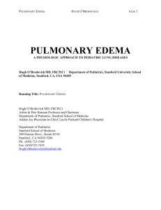 A Clinician`s Guide to Pulmonary Edema