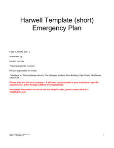 Emergency Plan - Harwell Document Restoration Services
