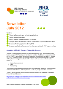 AHP Careers Fellowship Newsletter July 2012