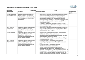 paediatric renal cns patient specific care-plan