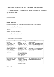 Ann Radcliffe Programme (8 May 2014)