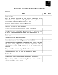Departmental Administrator Induction and Probation Checklist