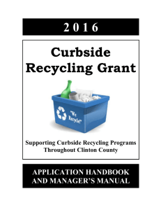 2016 Curbside Recycling Grant Handbook