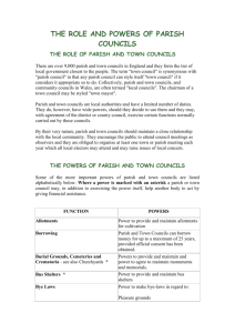 THE ROLE AND POWERS OF PARISH COUNCILS