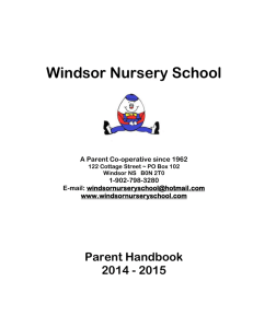 Parent Handbook - Windsor Nursery School