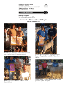 2015 County Fair Champions - Carter County Cooperative Extension