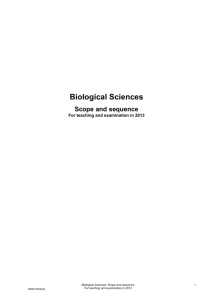 Biological Sciences—Scope and sequence of content