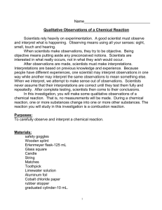 Qualitative and Quantitative Observations of a Chemical Reaction