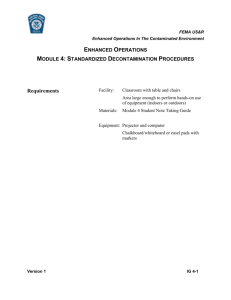 Module 4: Standardized Decontamination Procedures