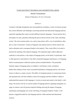 Language policy dilemmas and children`s well