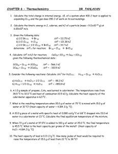 CHAPTER 6 – Thermochemistry (Answers) DR. PAHLAVAN
