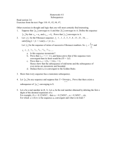 HW #11 - Subsequences