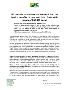 INC awards promotion and research into the health benefits of nuts