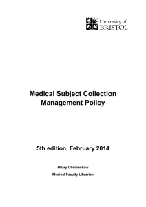 Medical Library Collection Management Policy