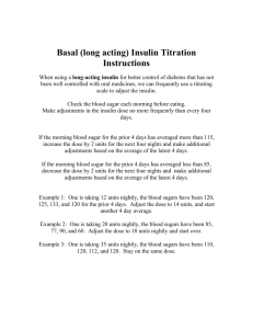 Basal (long acting) Insulin Titration Instructions