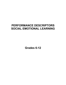 Performance Descriptors for Social Emotional Learning, Grades 6-12