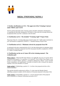 MEDA TWINNING NEWS 1 1. Further clarification on 3.9.2 : The