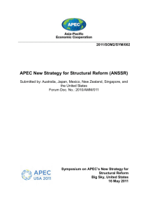 The APEC New Strategy for Structural Reform (ANSSR)