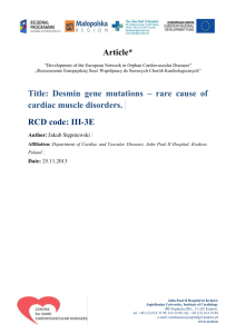 Desmin gene mutations – rare cause of cardiac muscle disorders