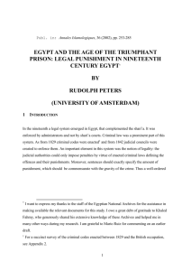 EGYPT AND THE “AGE OF THE TRIUMPHANT PRISON”