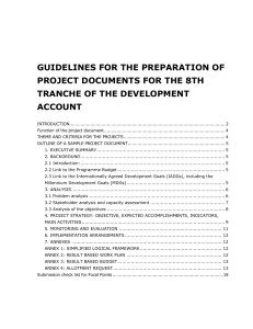 GUIDELINES FOR THE PREPARATION OF PROJECT