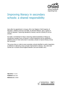 Literacy in secondary schools: The case studies