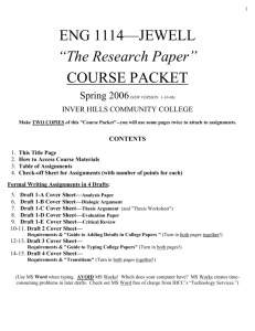 Eng 1108 Course Packet