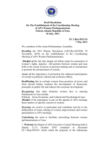 Draft Resolution On The Establishment of the Coordinating Meeting
