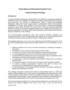 Communications Strategy Nov 08 - Royal National Orthopaedic